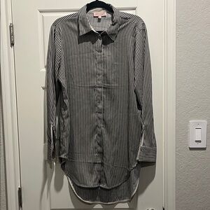 Philosophy Tan and black striped top